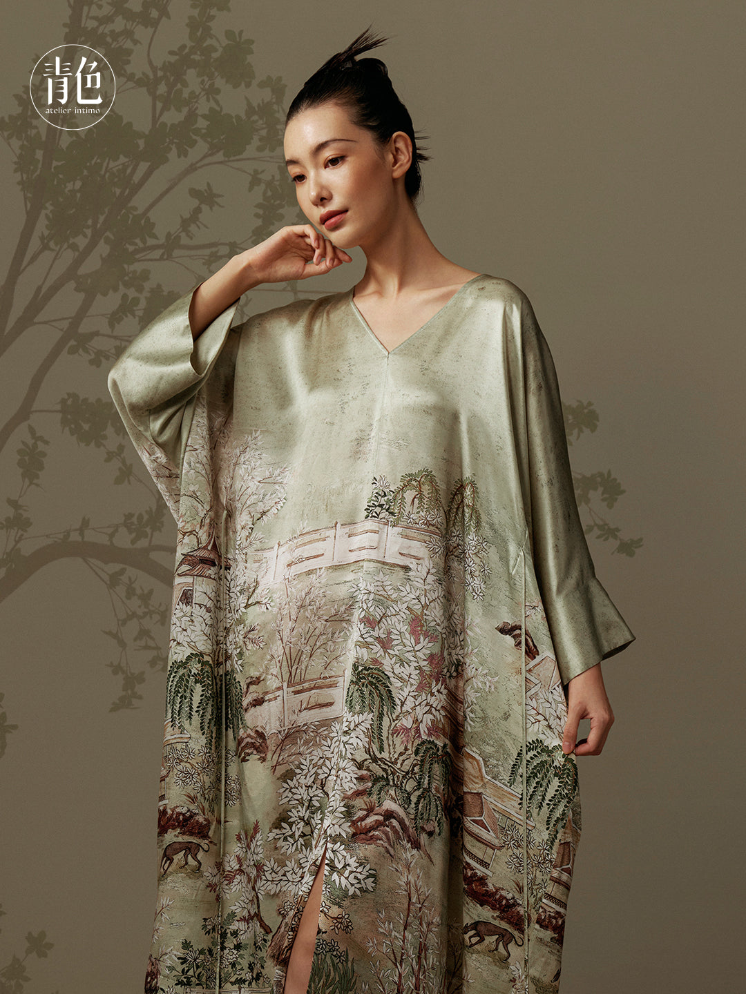 Atelier Intimo Yiqu Placement Print Robe