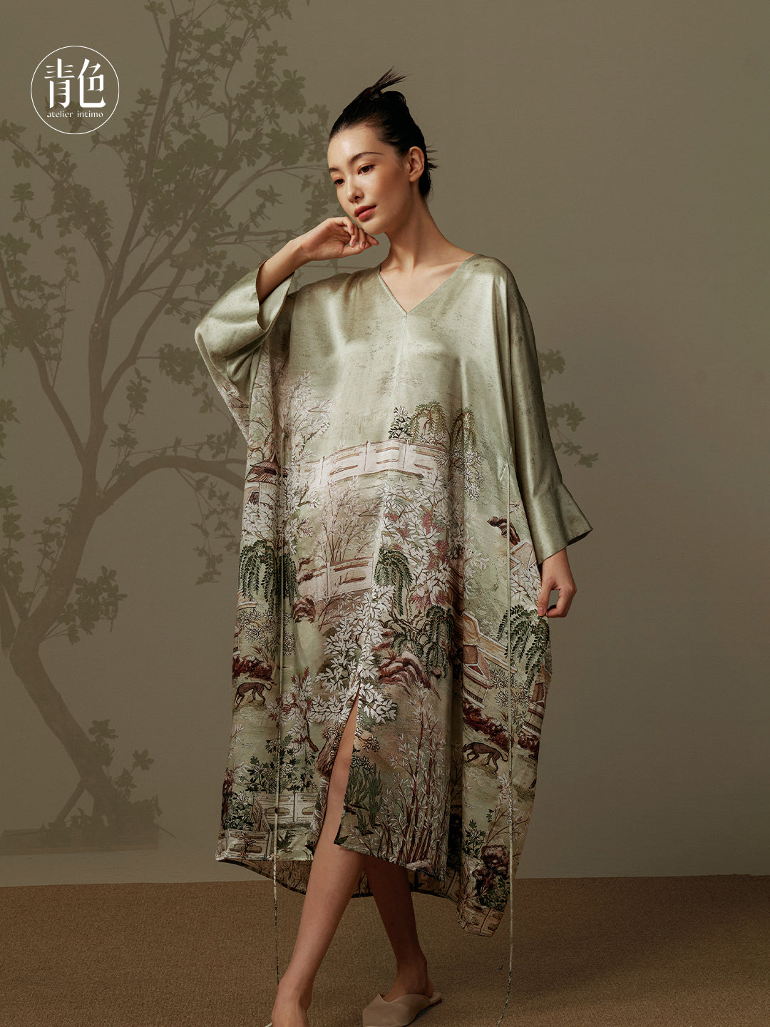 Atelier Intimo Yiqu Placement Print Robe