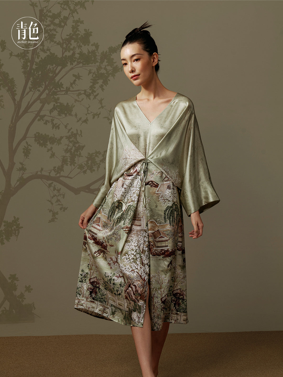 Atelier Intimo Yiqu Placement Print Robe