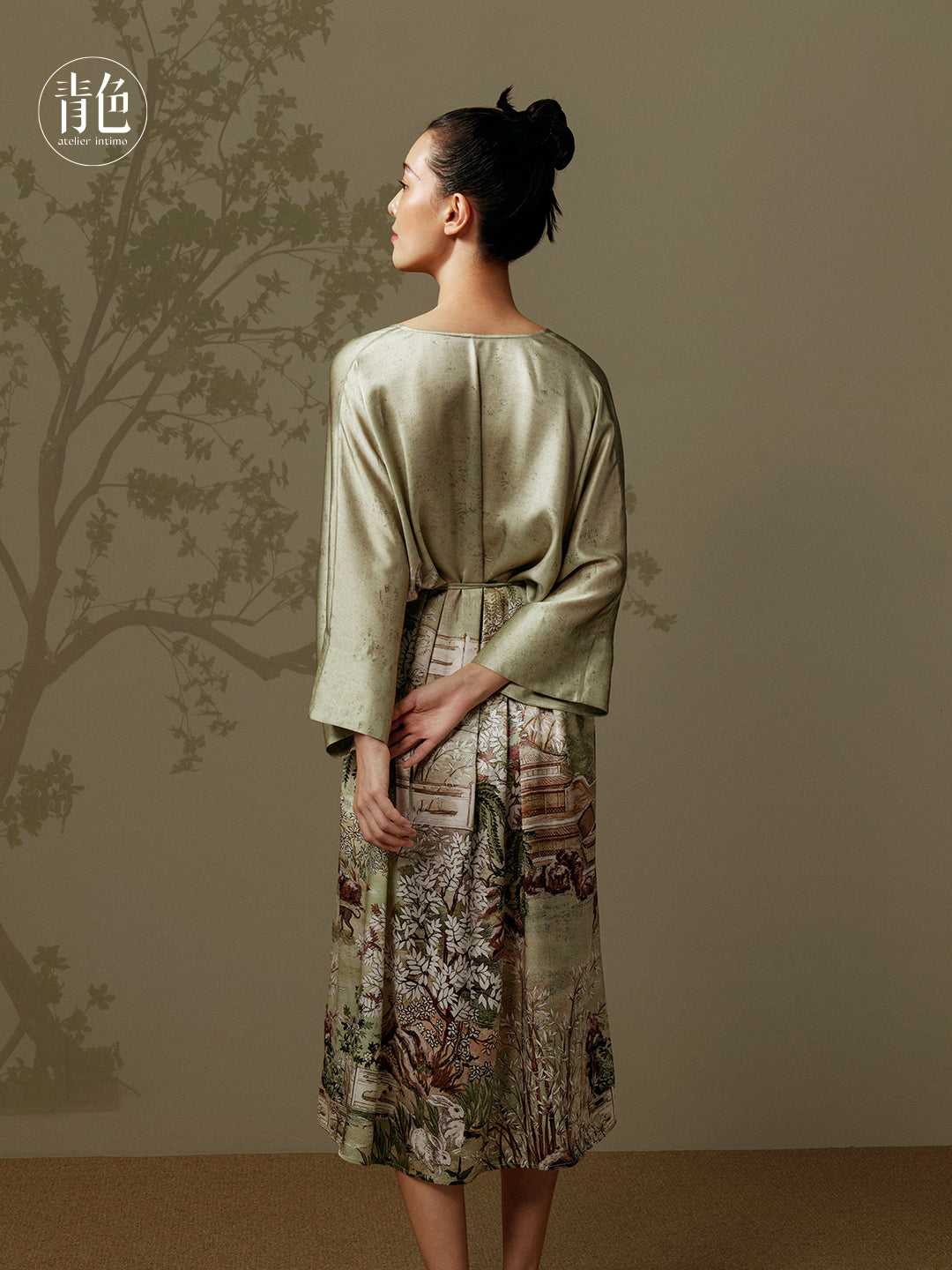 Atelier Intimo Yiqu Placement Print Robe