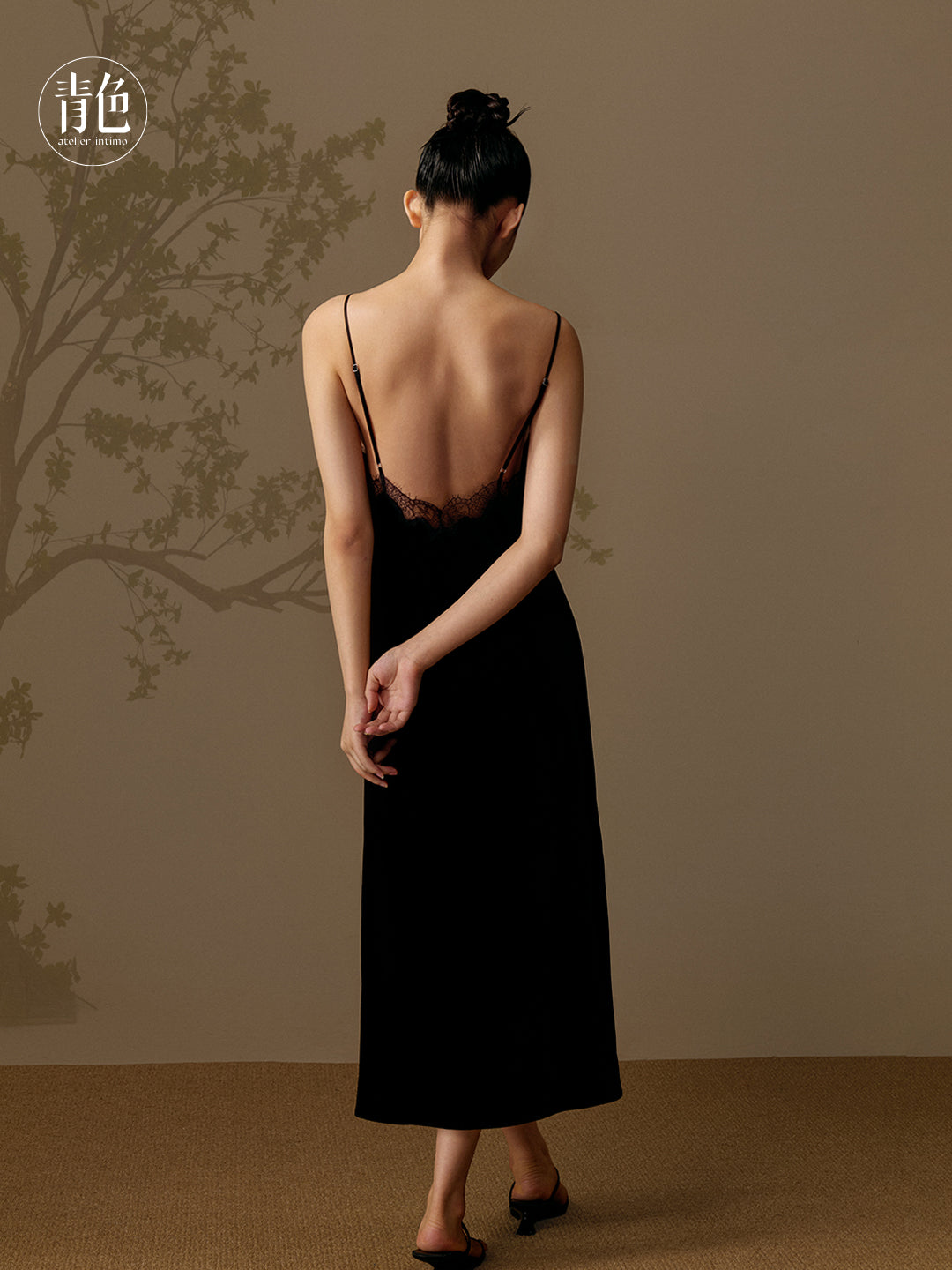 Atelier Intimo Yuanxin Silk Velvet Camisole Dress