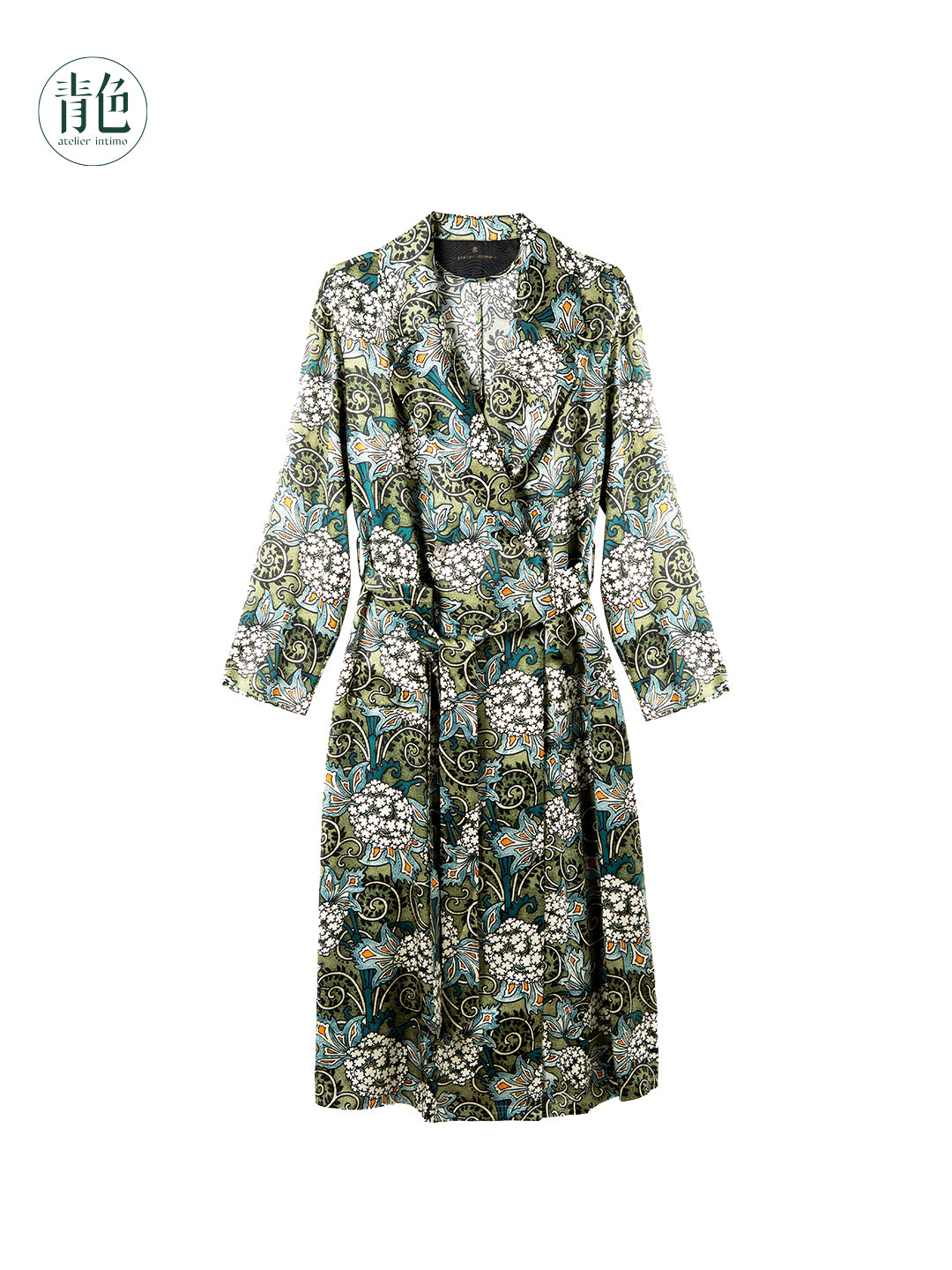 Atelier Intimo Chunhuai Silk Printed Long Robe