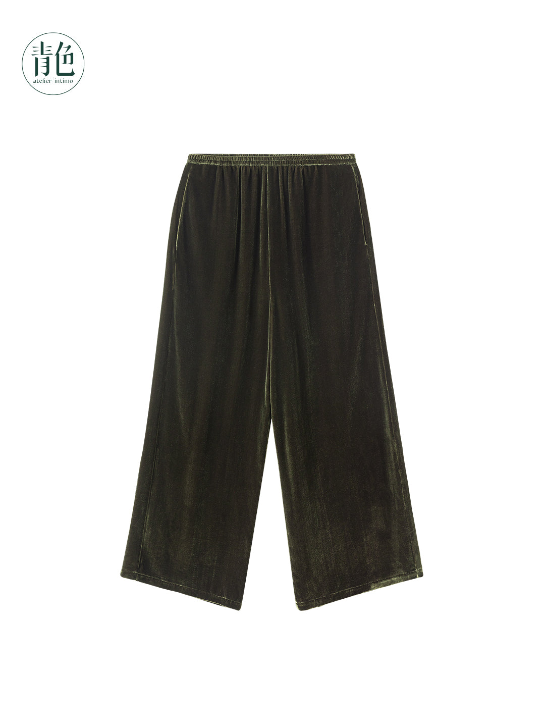 Atelier Intimo Taiqing Silk Velvet Wide-Leg Pants